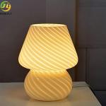 Buy cheap 3 Color Modes E26 Glass Mushroom Table Lamp Bedroom Living Room Gift Present 12w from wholesalers
