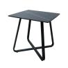 Buy cheap Stone Finished Stylish Corner Table Tempered Glass Black Leg Powdered Coating from wholesalers