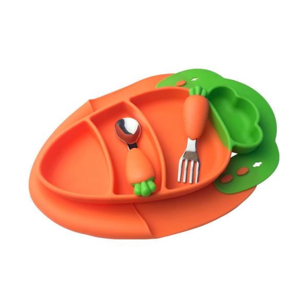 Buy cheap Carrot Shape Silicone Baby Feeding Set Dinnerware Food Grade Eco Friendly from wholesalers