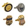Buy cheap Personalised Mens Plain Gold Round Silver Love Knot Cufflinks from wholesalers