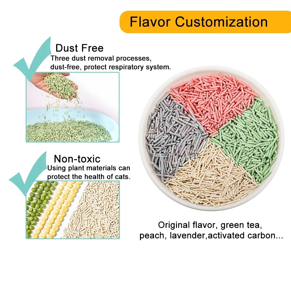 Highly Absorbent Tofu Clumping Cat Litter OEM ODM Eco Friendly Kitty Litter