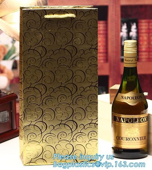 tea brown paper bag with logo print eco friendly With Ribbon Handles wine packaging offset bags,Decorative Paper Bags wi
