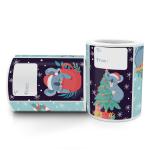 0.08mm Copperplate Paper Christmas Gift Sticker Labels 1inch