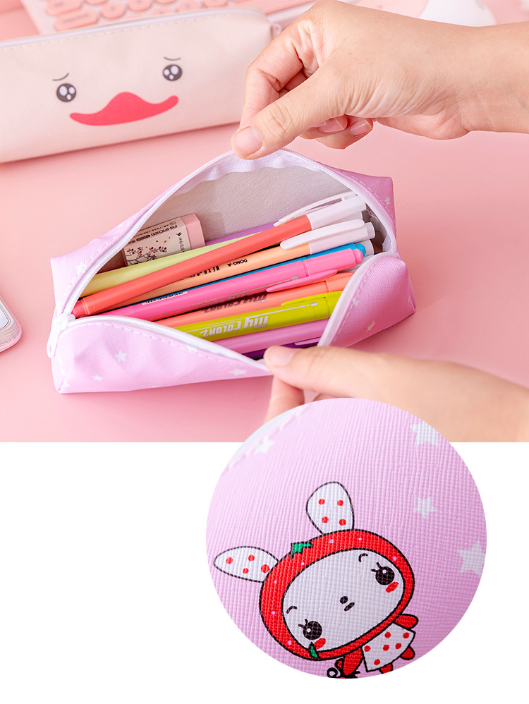 Cute School Pencil Case with Custom Design by Talented Artist and Zipper Closure