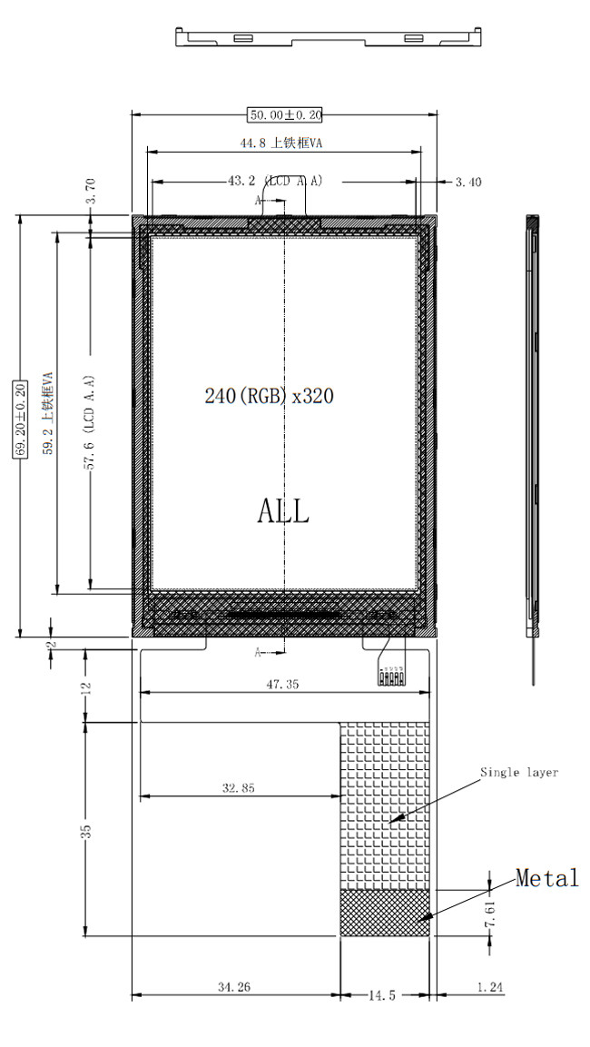 TFT LCD 2.8" Inch All Viewing Angle 240x320 IPS Type Tft Lcd With MCU/SPI/RGB Interface