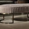 Buy cheap Gold 150cm Fancy Leather Couch 50cm Ottoman Sofa Bed from wholesalers