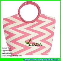 Buy cheap LUDA large beach town tote bag pink paper straw handbag product