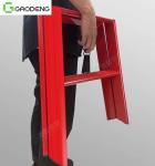 Two Steps Wooden Aluminum Ladder 1.1 Mm Thickness PVC Plastic Foot Mats