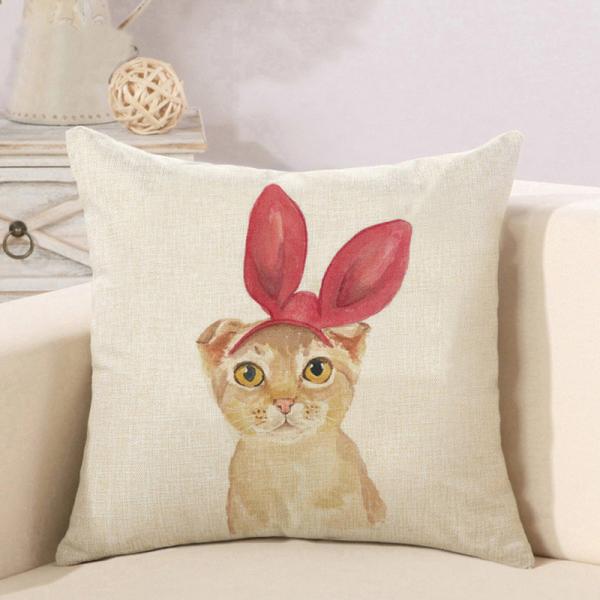 Buy cheap Funny cat Throw Pillow Cover Outdoor Home Decor Cute Animal Cushion Case Square for Sofa Couch Kids Bed Decorations from wholesalers