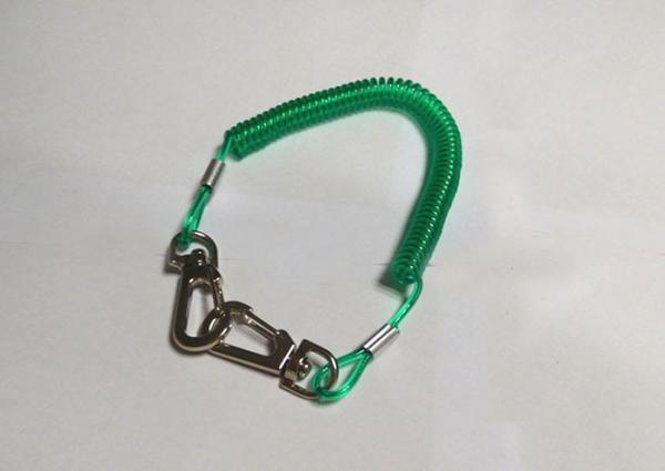 Quality 140MM Green PU Coated Coil Safety Tool Lanyard for Hand Tools for sale