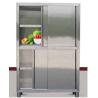 Buy cheap Commercial steel office furniture 4 lockers restaurant kitchen push-pull cabinet stainless steel cabinet from wholesalers
