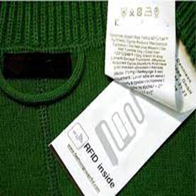 1.63 X 0.63in RFID Tag Sticker Fabric Custom Care Labels For Clothing
