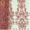 Buy cheap OEM Pink Beaded Lace Fabric For Evening Dress Garment from wholesalers