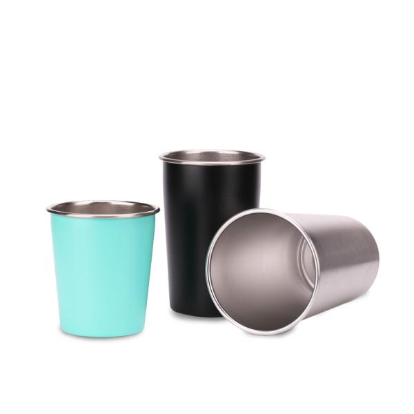 Buy cheap Unbreakable Powder Coated Single Wall Stainless Steel Water Bottle Metal Pint Mug from wholesalers