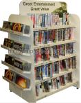 4-Way White Retail Cd Display Stands Freestanding For Book Store / Supermarket