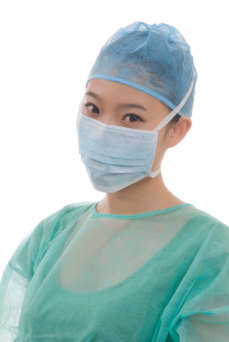 Type IIR 3 Ply Nonwoven Tie On Face Mask Approved EN14683 For Hospital