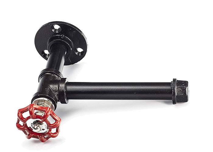 Black Pipe Clothing Rack Wall Mounted Threaded Connection For Home Decoration