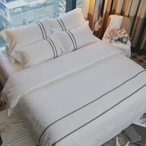 100% Hotel Cotton Sheets , Wrinkle Fade Resistant Hotel Collection Sheets Bed