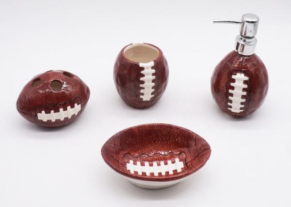 Buy cheap Ceramic Football Bathroom Sets , Rugby Sanitary Ware Bathroom Accessories Set from wholesalers
