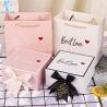 Buy cheap Luxury Wine Cosmetics Glossy Varnish Pink Magnetic Gift Box With Ribbon from wholesalers