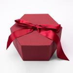 Hexagon Cardboard Magnetic Box Rigid Double Door Gift Box For Beverages