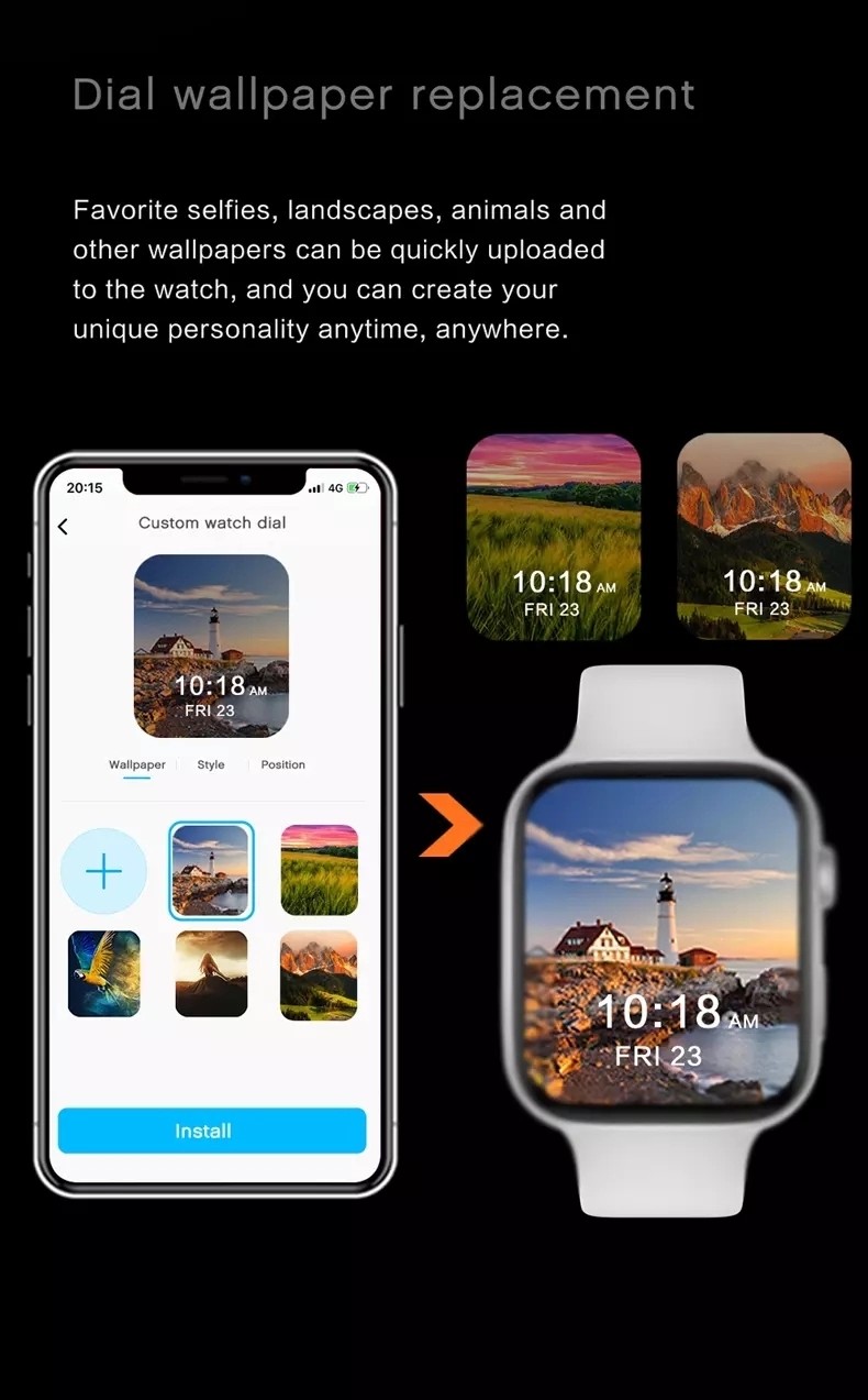 1.78 HD Screen Heart Rate Pedometer Bluetooth Calling Smartwatch