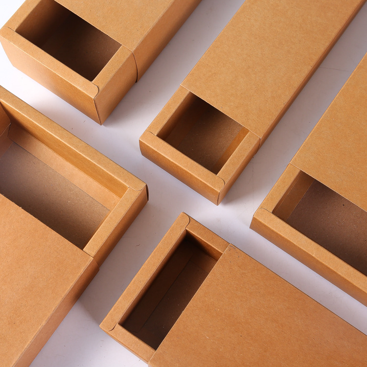 Recycled Sliding Drawer Packaging Kraft Paper Box With Insert and Durable for Your