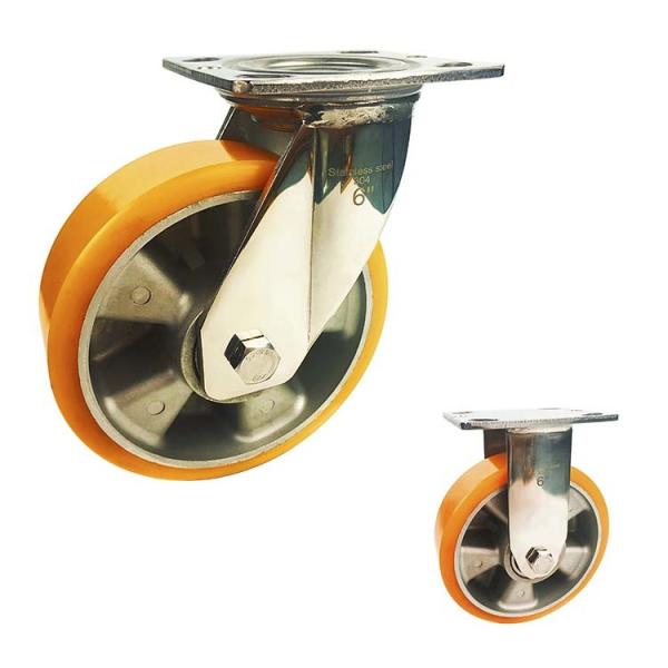 Buy cheap Orange 5 Inch 660lbs Loading Stainless Steel Casters Wearable from wholesalers