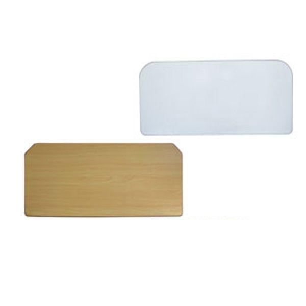 Plastic Hospital Bed Tray Table Laninated Dining Panel White Wood Anti