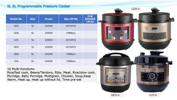 Buy cheap 6 Quart LED Display Screen 0.95mm Stainless Steel Pressure Cooker from wholesalers