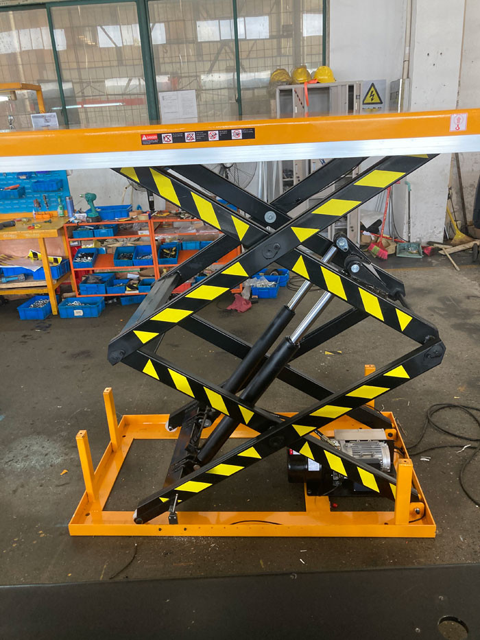 HD1000 Stationary Lift Table Hydraulic Scissor Lift For Material Handling