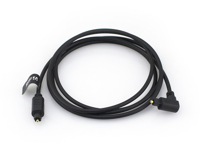 Gold Plated 4.0mm 90 Degree Optical Cable , Toslink Audio Optical Fibre Cable