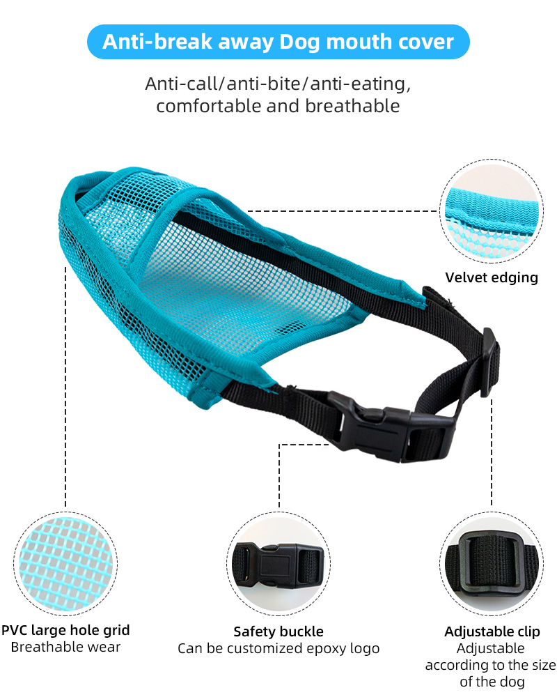 Fake Nylon Dog Pet Muzzles Anti Bite Outdoor Mesh Dog Muzzle