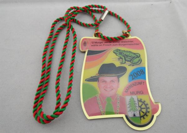 Buy cheap Brass / Copper / Stainless Steel / Aluminum Narrenzunft Murg Carnival Medal with Two Color Cord from wholesalers