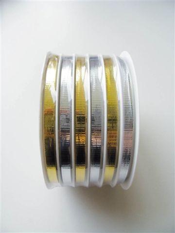 Buy cheap Crimpled Metallic Metallic Curling Ribbon Roll 5mm 6m Ribbon Spool Packed With Shrink Film from wholesalers