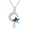 Buy cheap 18.1in 4.2g Sun And Moon Crystal Necklace Thanksgiving Day 14k 925 Silver Necklace from wholesalers