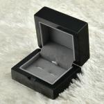 Buy cheap Custom Deluxe MDF Jewelry Wooden Box Glossy Black For Cufflinks Storaging from wholesalers