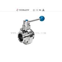 Buy cheap Stainless Steel Clamped End actuated butterfly valve High purty Pull hand product