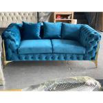 Brass Plush Modern Curved Velvet Sectional Sofa Pine Black Living Room