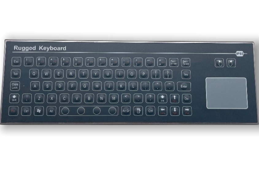 IP67 71 Keys Industrial Membrane Laptop Keyboard integrate TouchPad USB SUPER-SLIM Front Panel Mounted -40℃