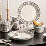 Ceramic Nordic Style Luxury Tableware Porcelain Plant Pattern Dinnerware For 8
