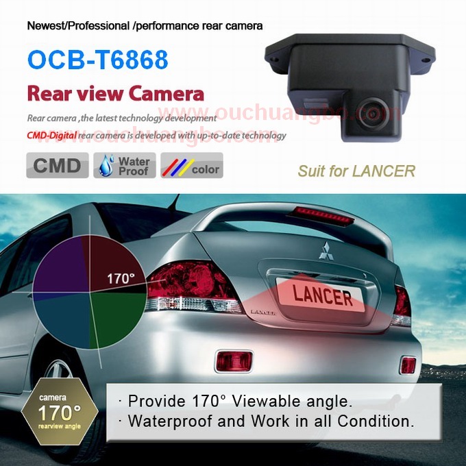 Ouchuangbo wholesale manufacturers reversing waterpfoof camera for Mitsubishi Lancer