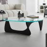 Buy cheap Wooden Legs Glass Modern Coffee Table Eating Table Combination from wholesalers