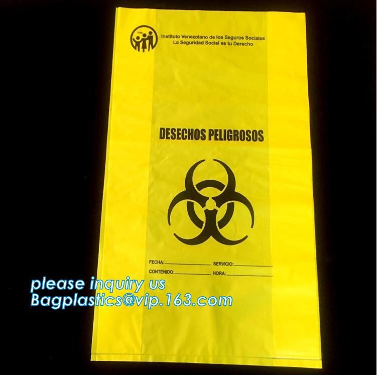 Asbestos Removal, disposable plastic yellow poly asbestos warning printed burial bags, Asbestos clear plastic packing ju