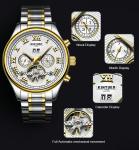 KINYUED Brand Two-Tone Gold Silver Case Automatic Movement Solid Stainless Steel