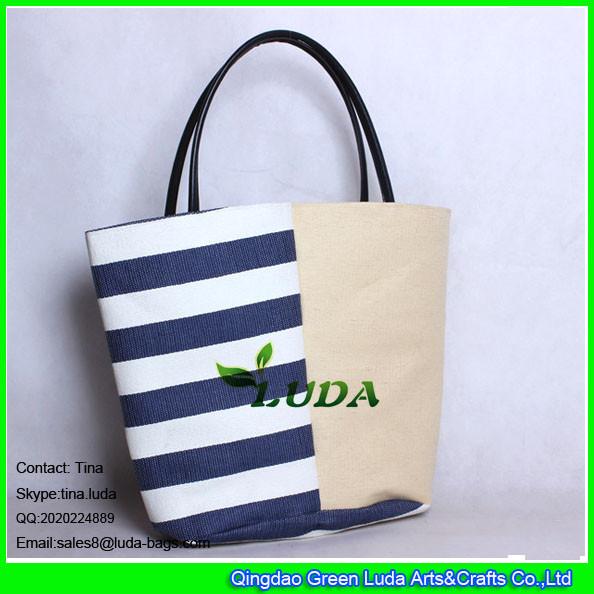 Buy cheap LUDA women summer plain-stripe straw design beach bag swim tote shoping bag from wholesalers