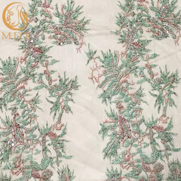 Buy cheap 3D Hand Embroidered Beaded French Lace Fabrics Multi Color For Girls Party from wholesalers