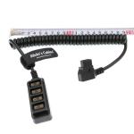 Alvin's Cables D Tap Male to 4 Port D Tap Female Coiled Splitter Cable for Anton
