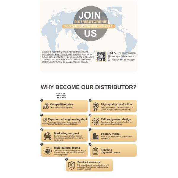 1stshine Ceiling Fan with 5 Speeds and DC Remote Control Effortless Cooling Solution