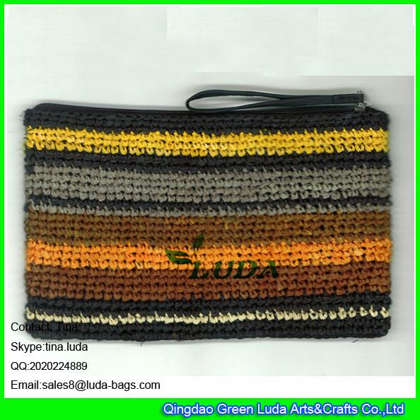 Buy cheap LUDA colorful summer straw handbag zipper closure raffia straw clutch handbag from wholesalers